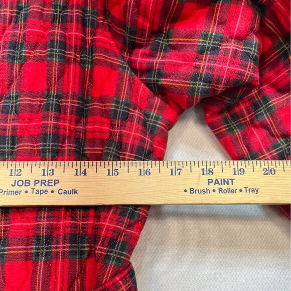 Vintage Lorraine Womens Robe Large Red Plaid Wrap Quilted Belted Retro Flannel - Picture 7 of 13